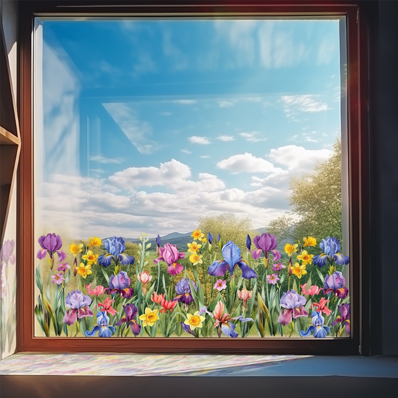 Pvc Panel Background - Kolorowe piękne naklejki ścienne z kwiatem