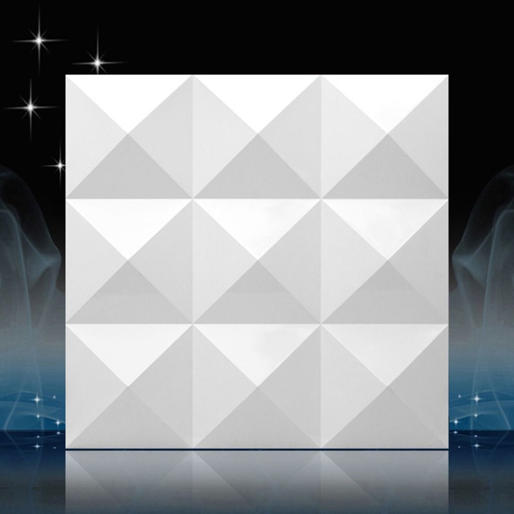 Pvc Panel Background - Biały panel ścienny 3D 50*50cm z